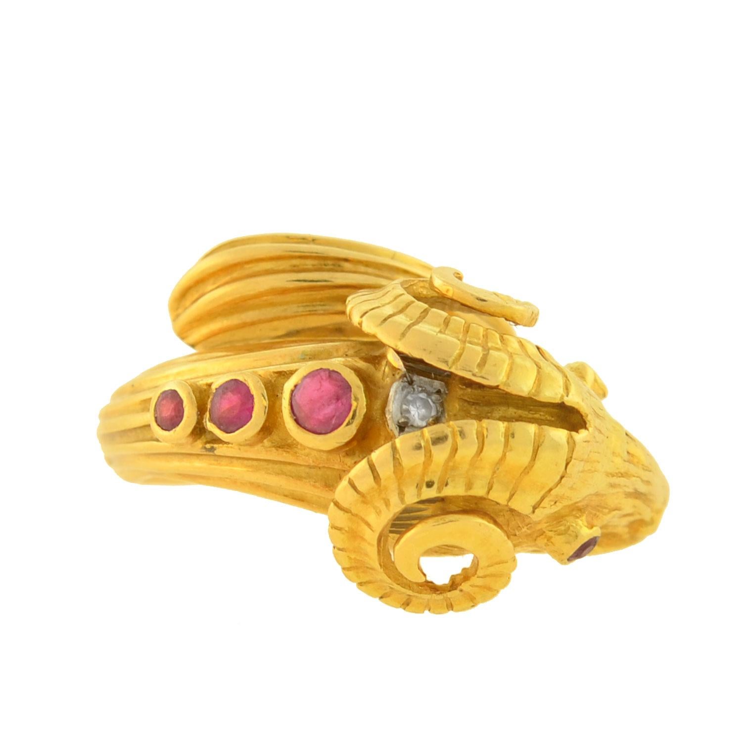 ram head ring gold