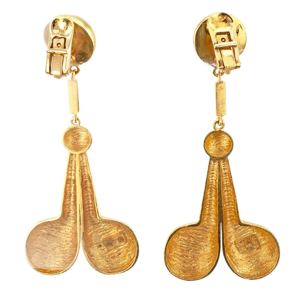 Modern Lalaounis Dangling Gold Earrings