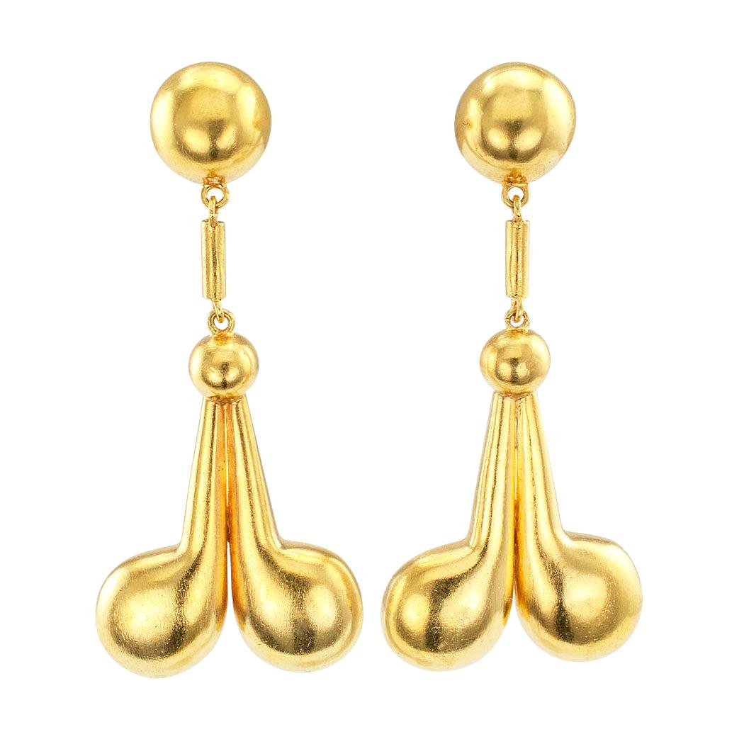 Lalaounis Dangling Gold Earrings