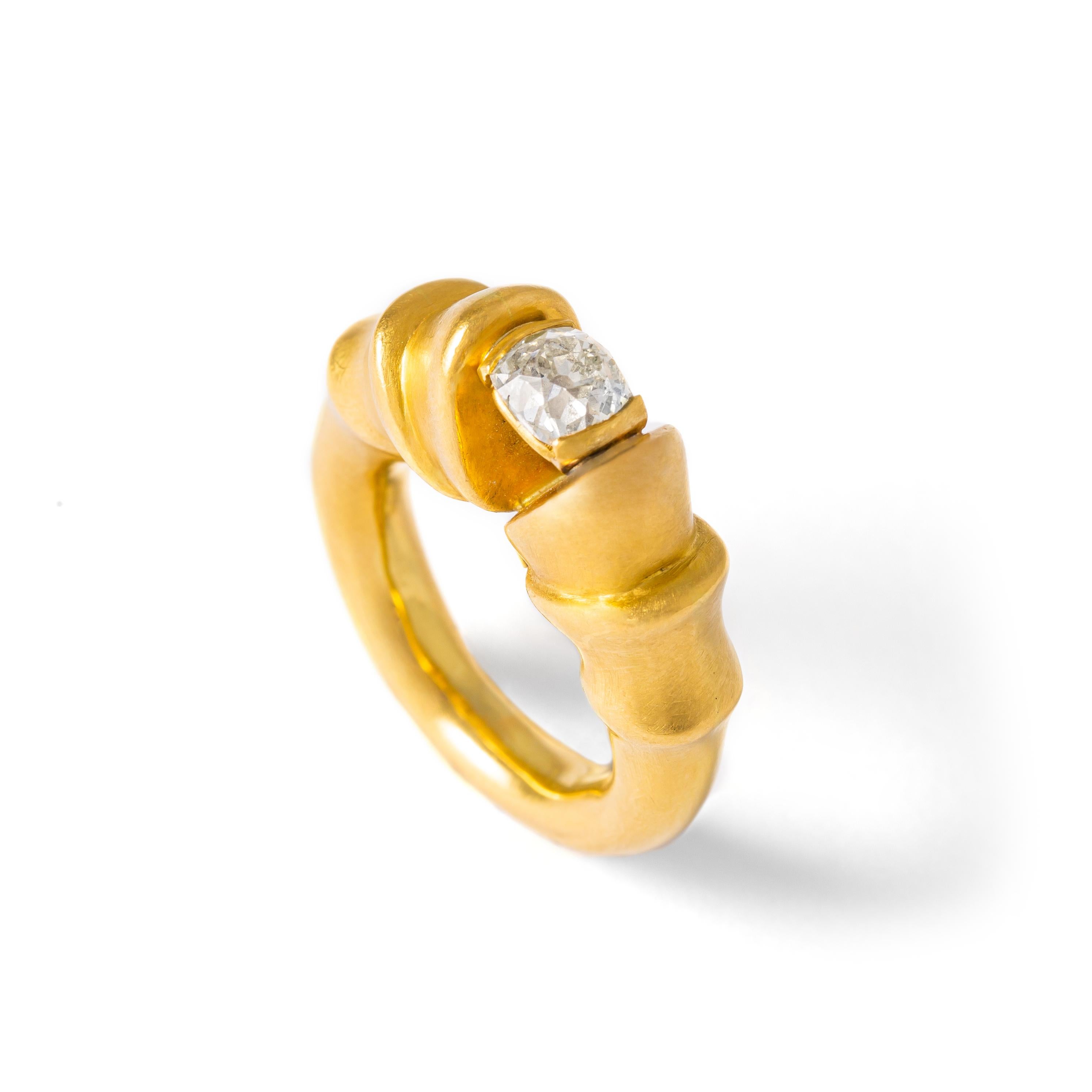 Etruscan Revival Lalaounis Diamond Gold Ring For Sale