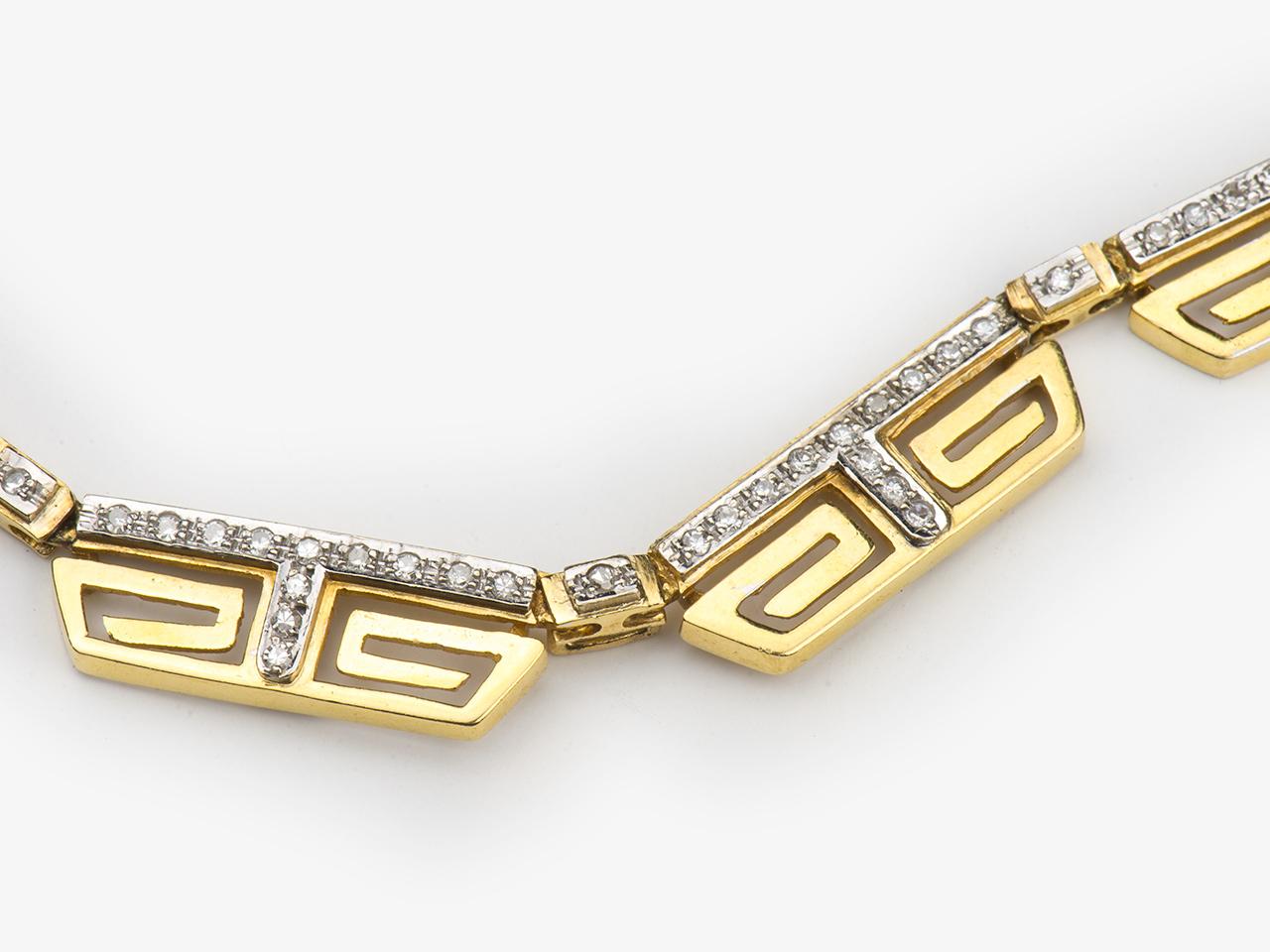 Collana con ciondolo a forma di chiave greca con diamante di Lalaounis In condizioni ottime in vendita a San Antonio, TX