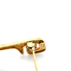 Lalaounis Diamond Pin 18K Yellow Gold