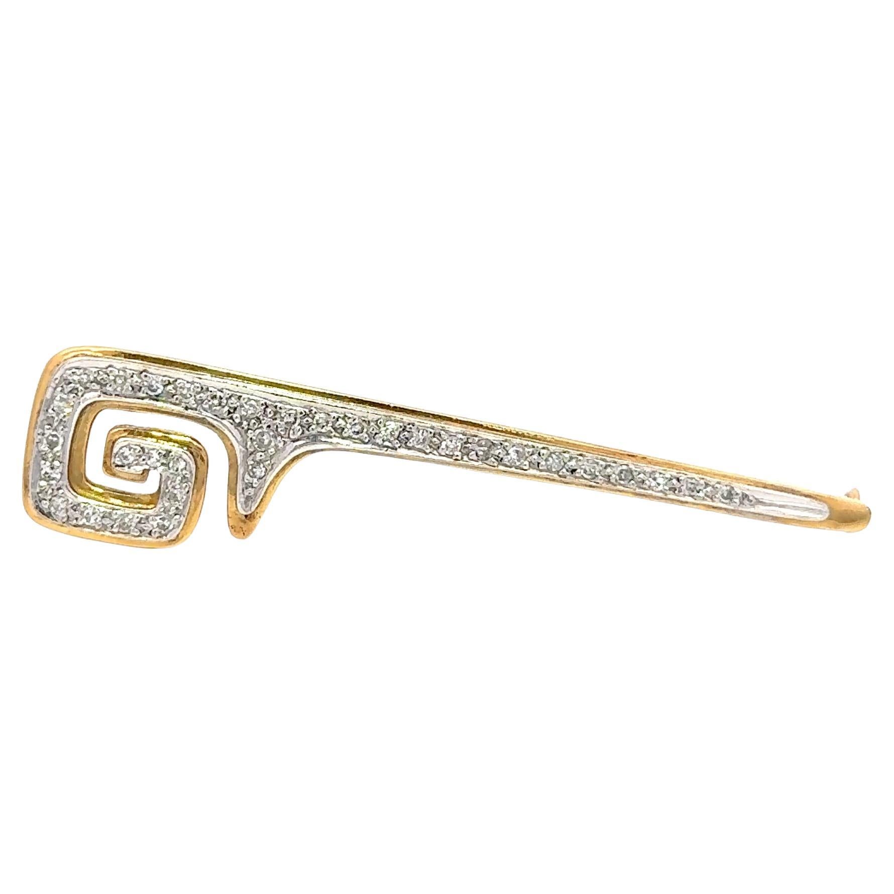 Lalaounis Diamond Pin 18K Yellow Gold