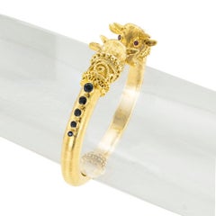 Lalaounis Double Bulls Heads Hinged Cuff Bracelet