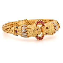 Lalaounis Double Lion Head Bracelet in 18k Yellow Gold