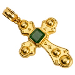 Lalaounis Emerald Cross Pendant
