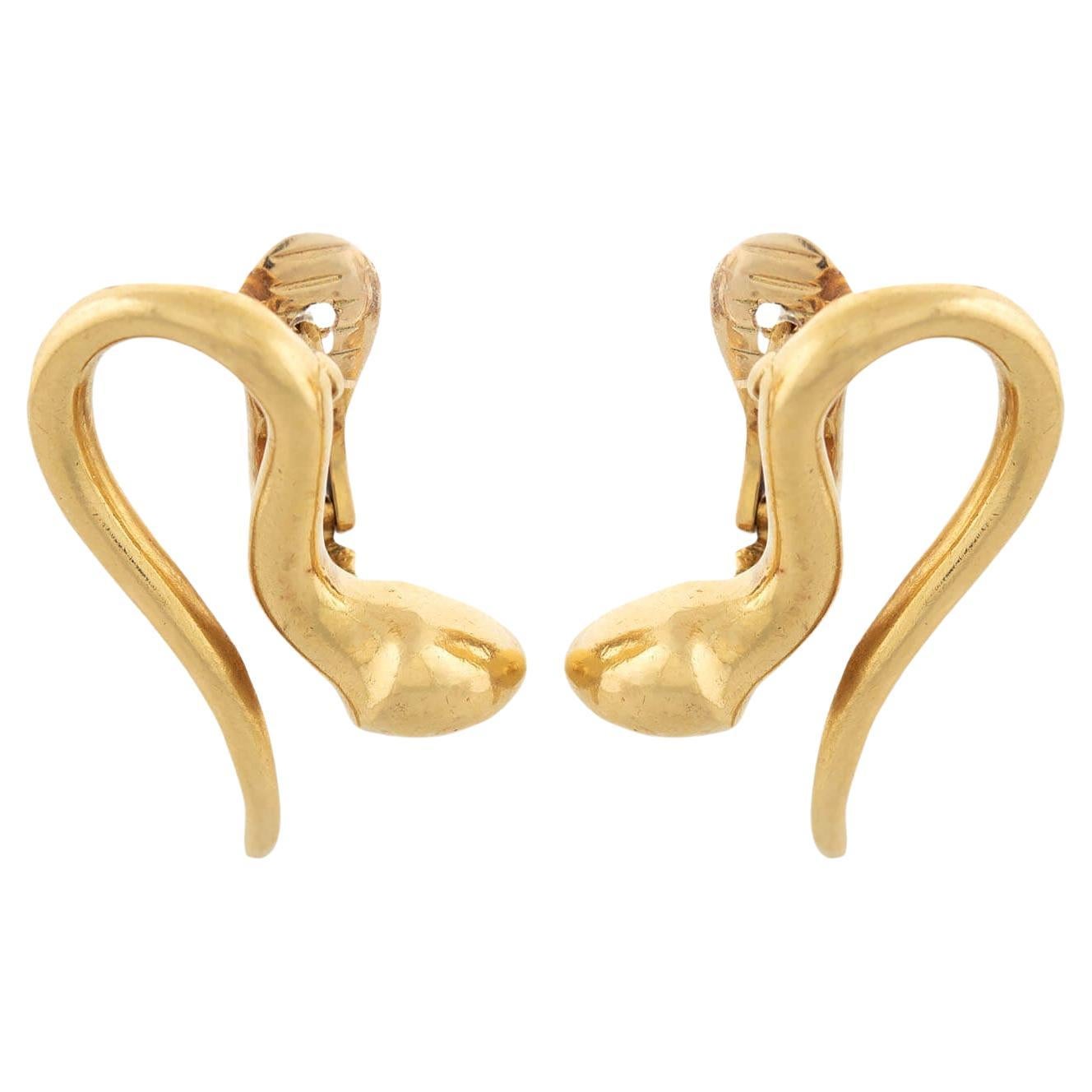 LALAOUNIS Estate 18k Gold Abstract Snake Earrings For Sale