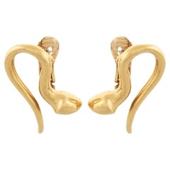 LALAOUNIS Estate 18k Gold Abstract Snake Earrings