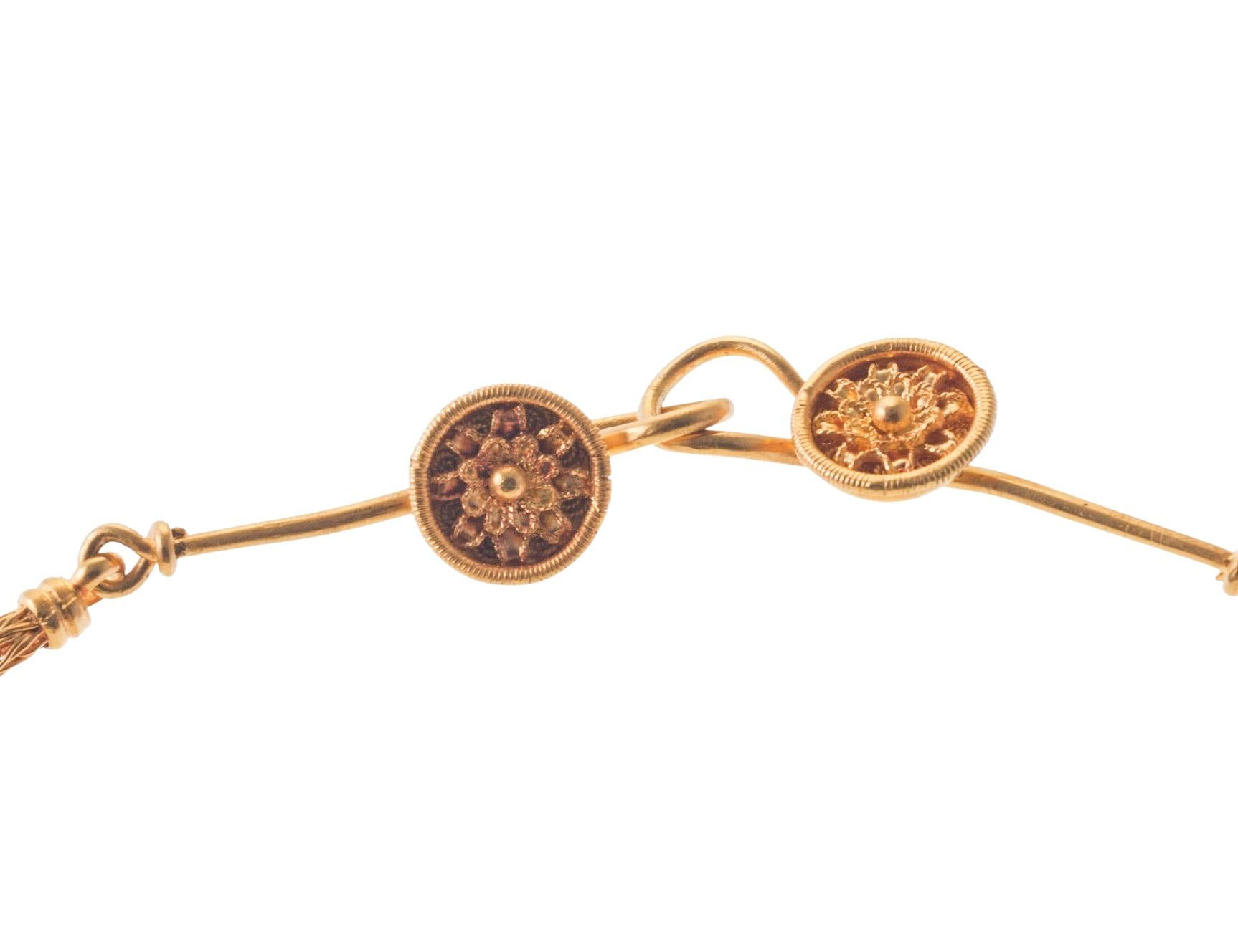 victorian etruscan 18/14k choker beads necklace