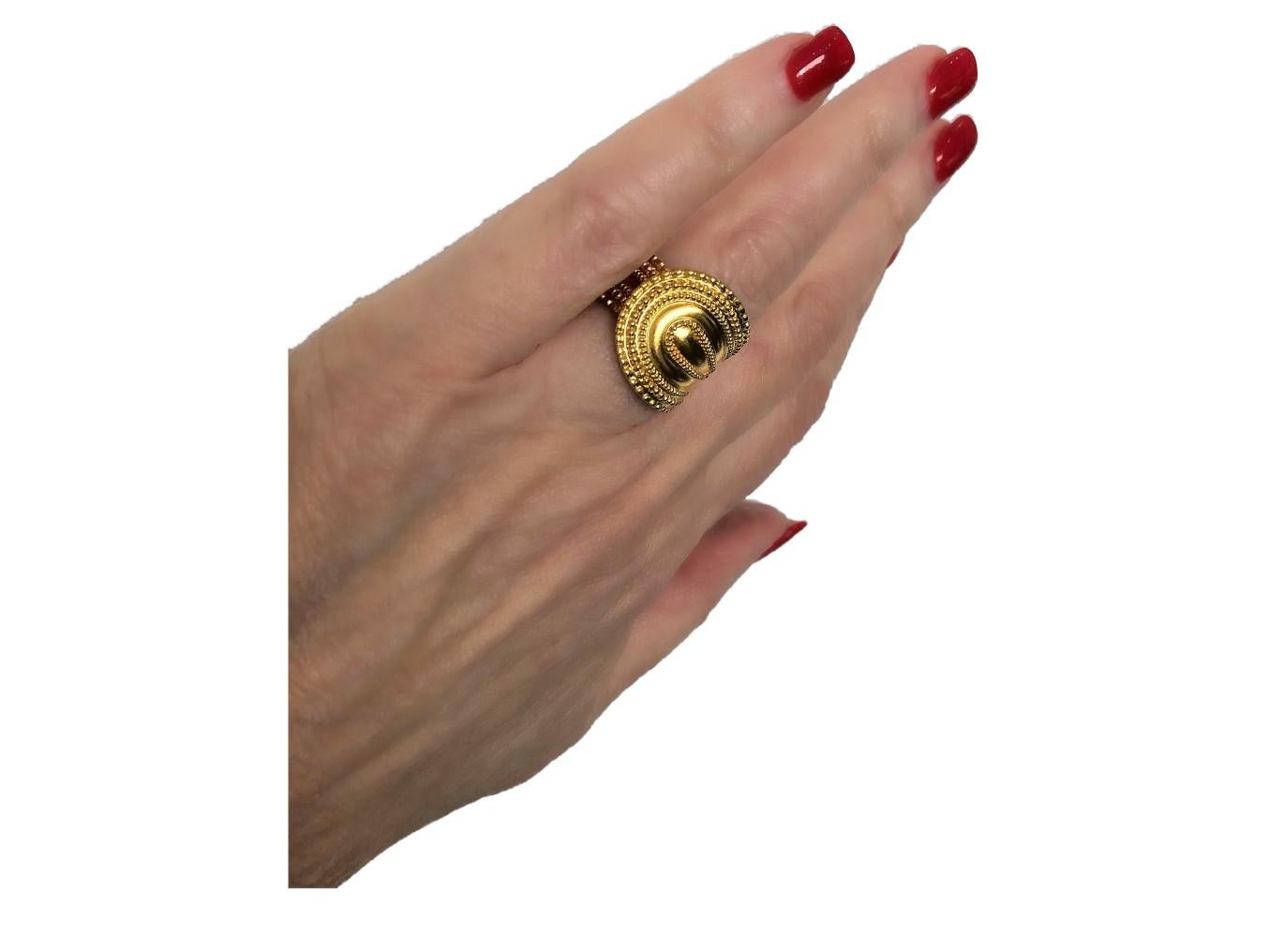 Lalaounis Etruscan Style Gold Band Ring 6