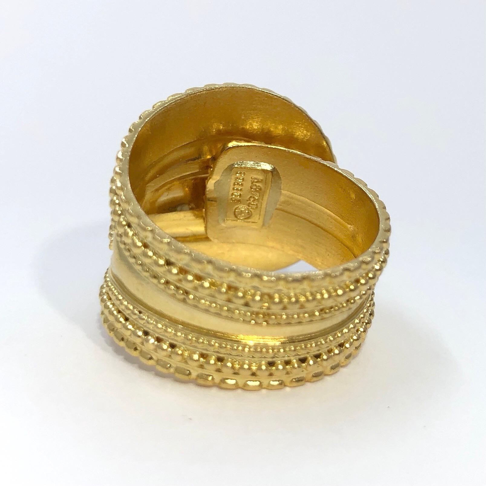 Women's Lalaounis Etruscan Style Gold Band Ring