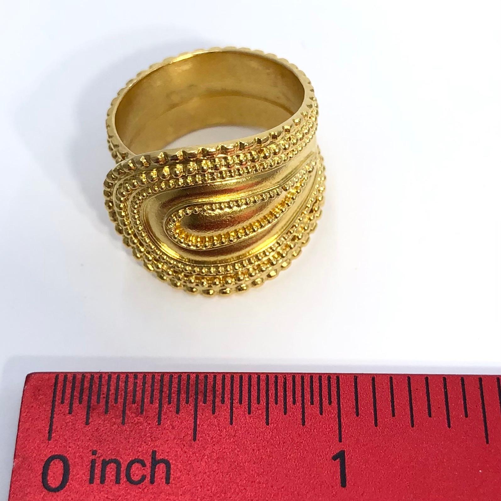 Lalaounis Etruscan Style Gold Band Ring 1