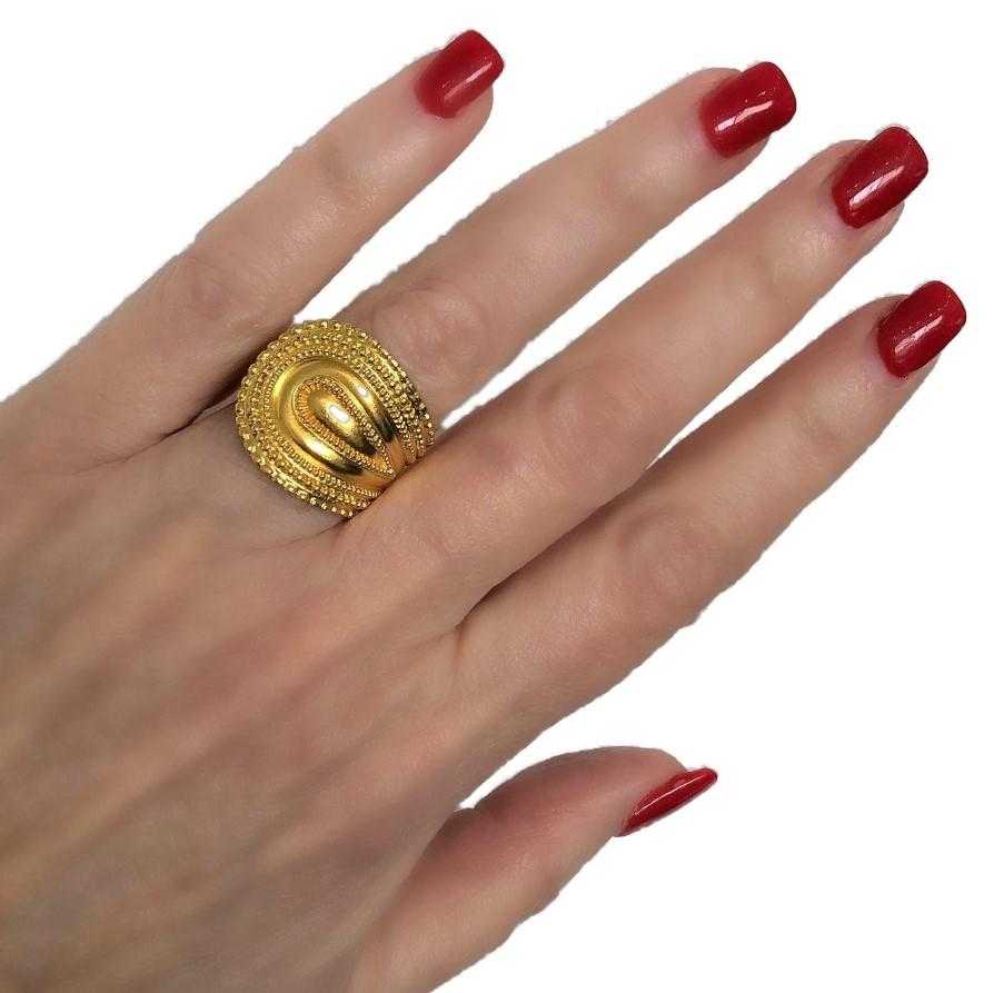 Lalaounis Etruscan Style Gold Band Ring 3