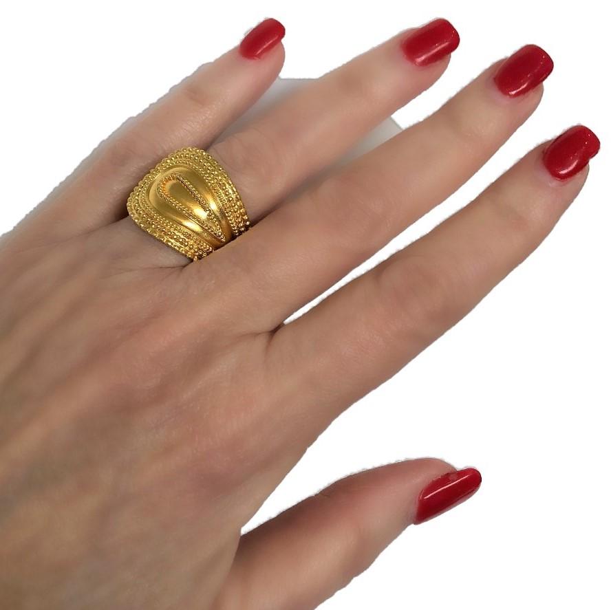 Lalaounis Etruscan Style Gold Band Ring 4