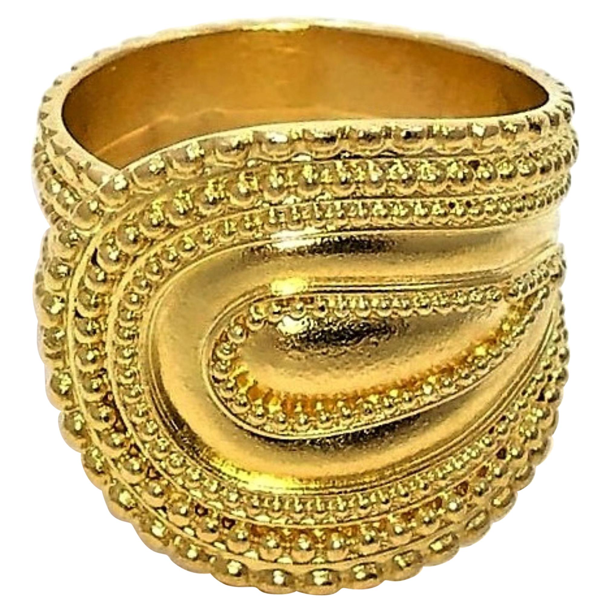 Lalaounis Etruscan Style Gold Band Ring