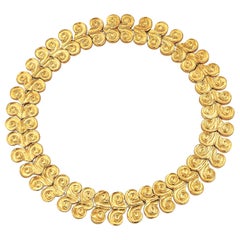 Lalaounis France Vintage 22 Karat Yellow Gold Link Choker Necklace