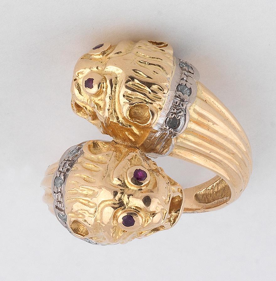 twin lion ring