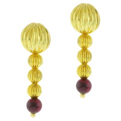 Lalaounis Gold and Garnet Bead Earrings