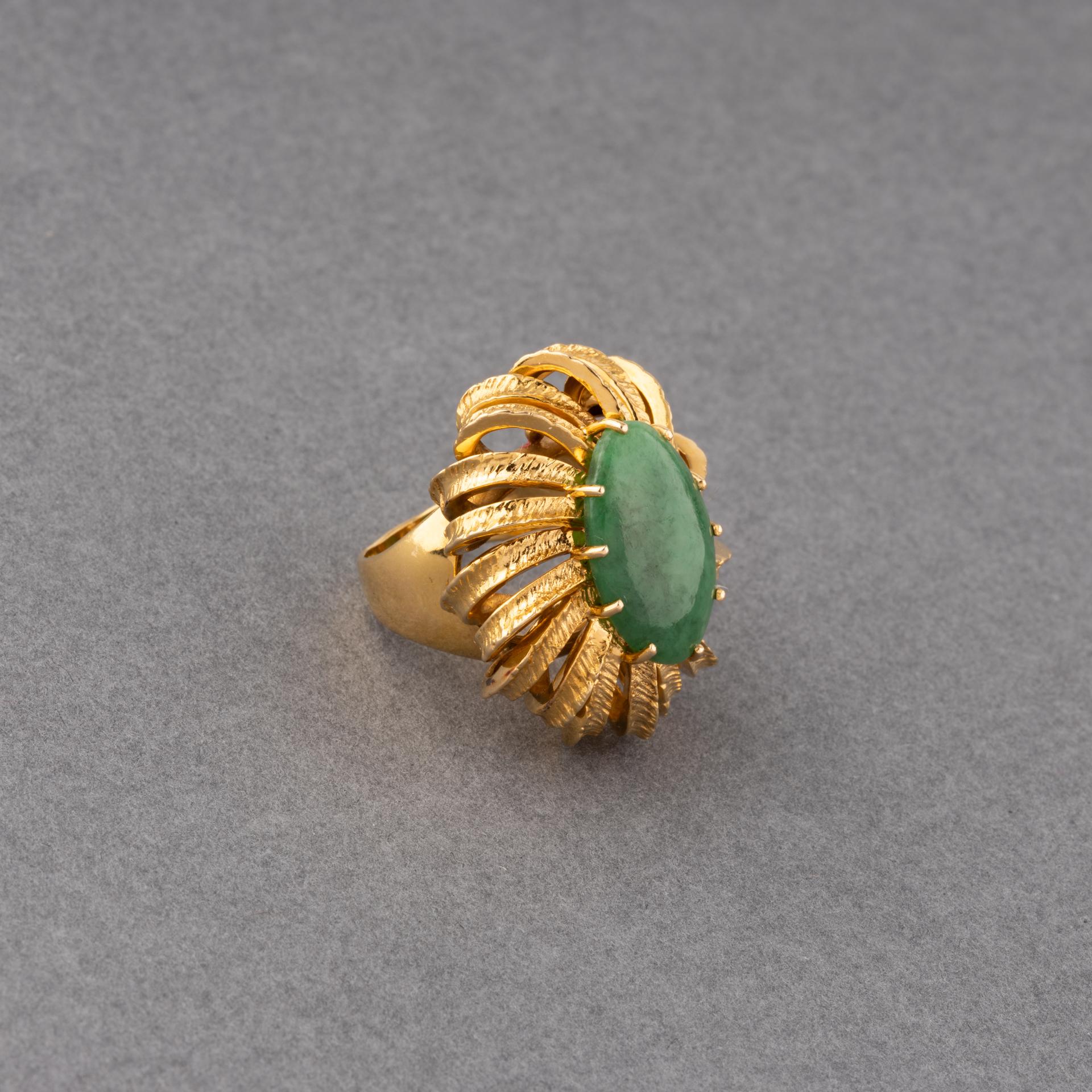 Lalaounis Gold and Jade Vintage Ring For Sale 1