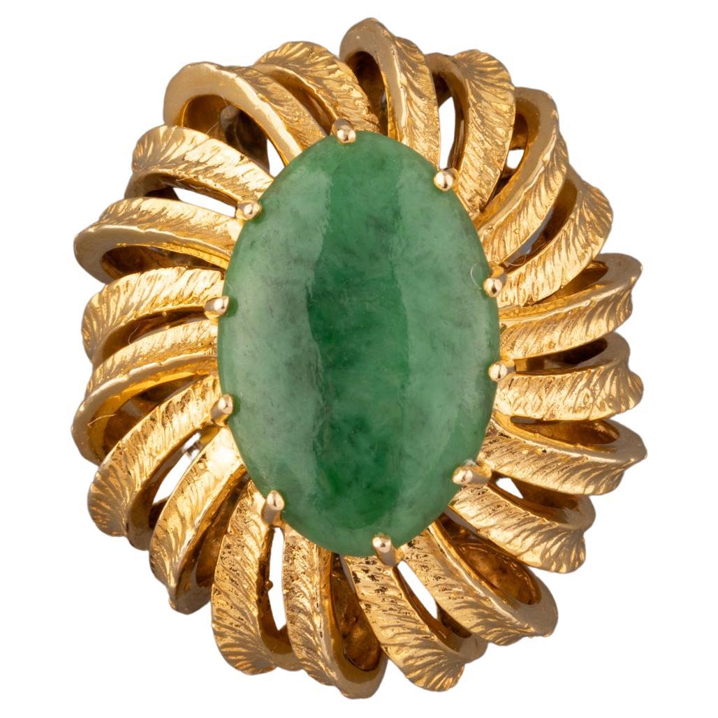 Lalaounis Gold and Jade Vintage Ring For Sale