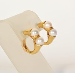 Lalaounis Gold and Pearl Earrings