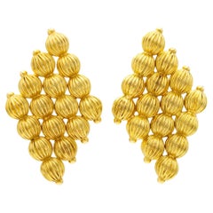 Vintage Lalaounis Gold Bubbles Earrings