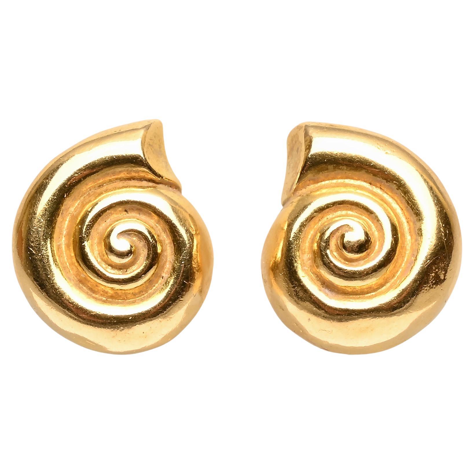 Lalaounis Gold Coiled Earrings