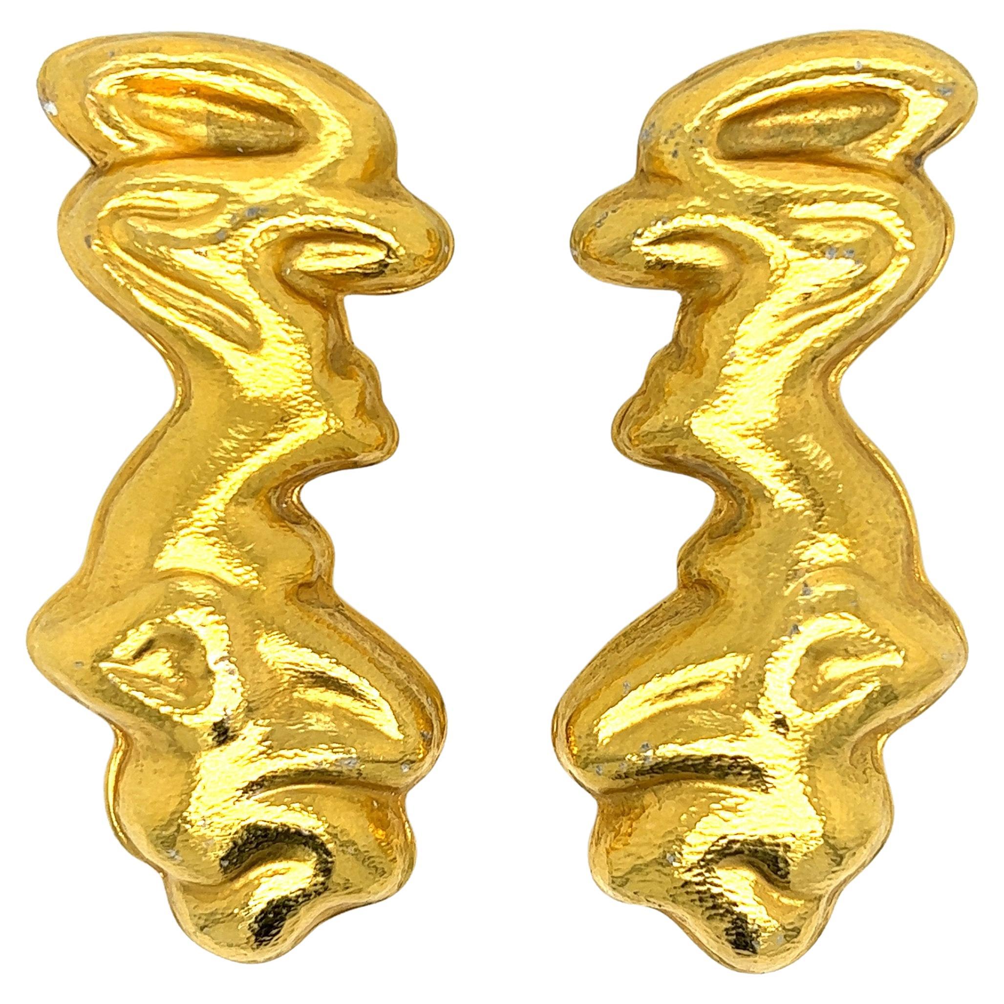 Lalaounis Gold Drop Earrings  For Sale