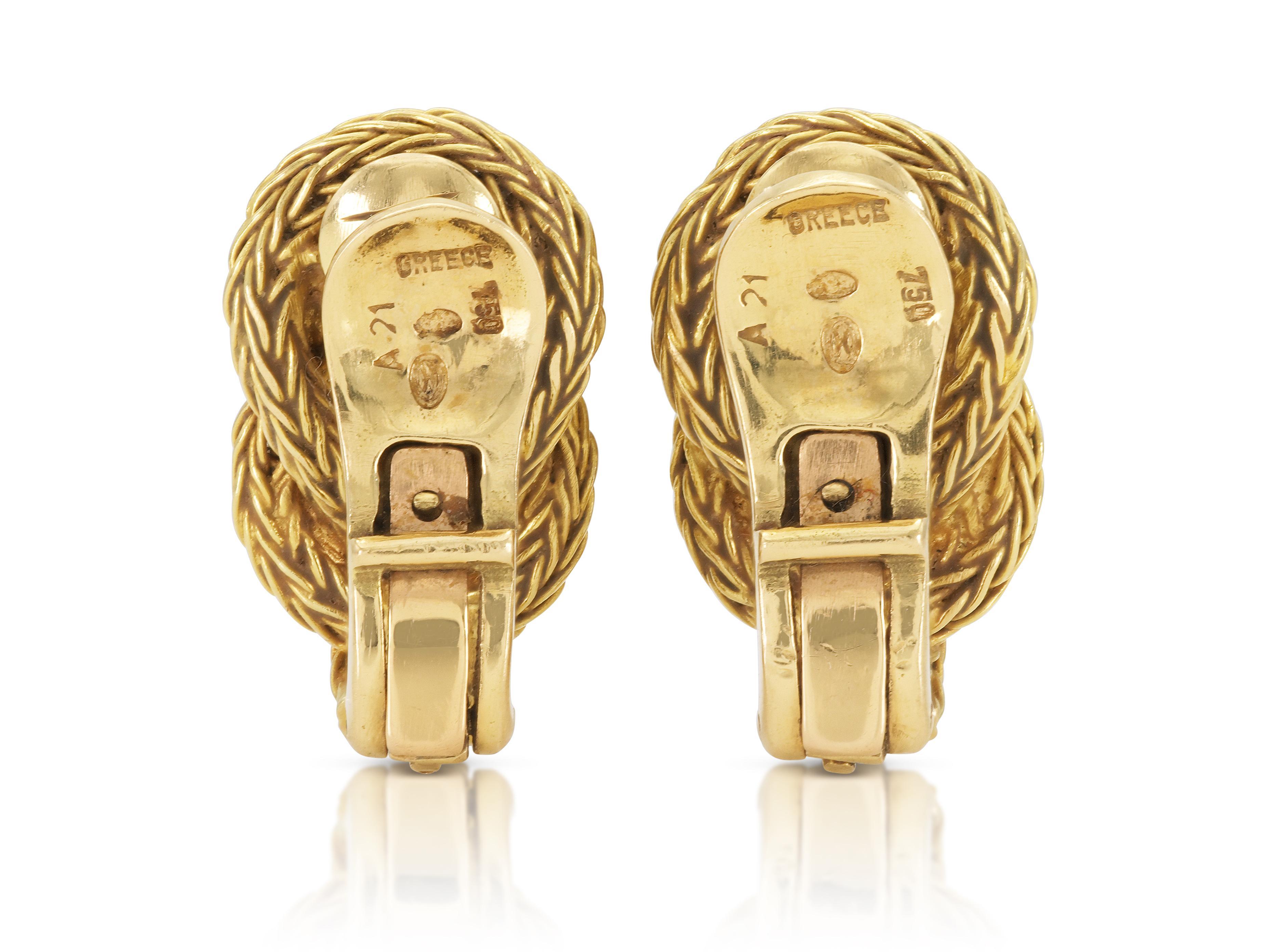 Women's Lalaounis Gold Hercules Knot Earrings For Sale