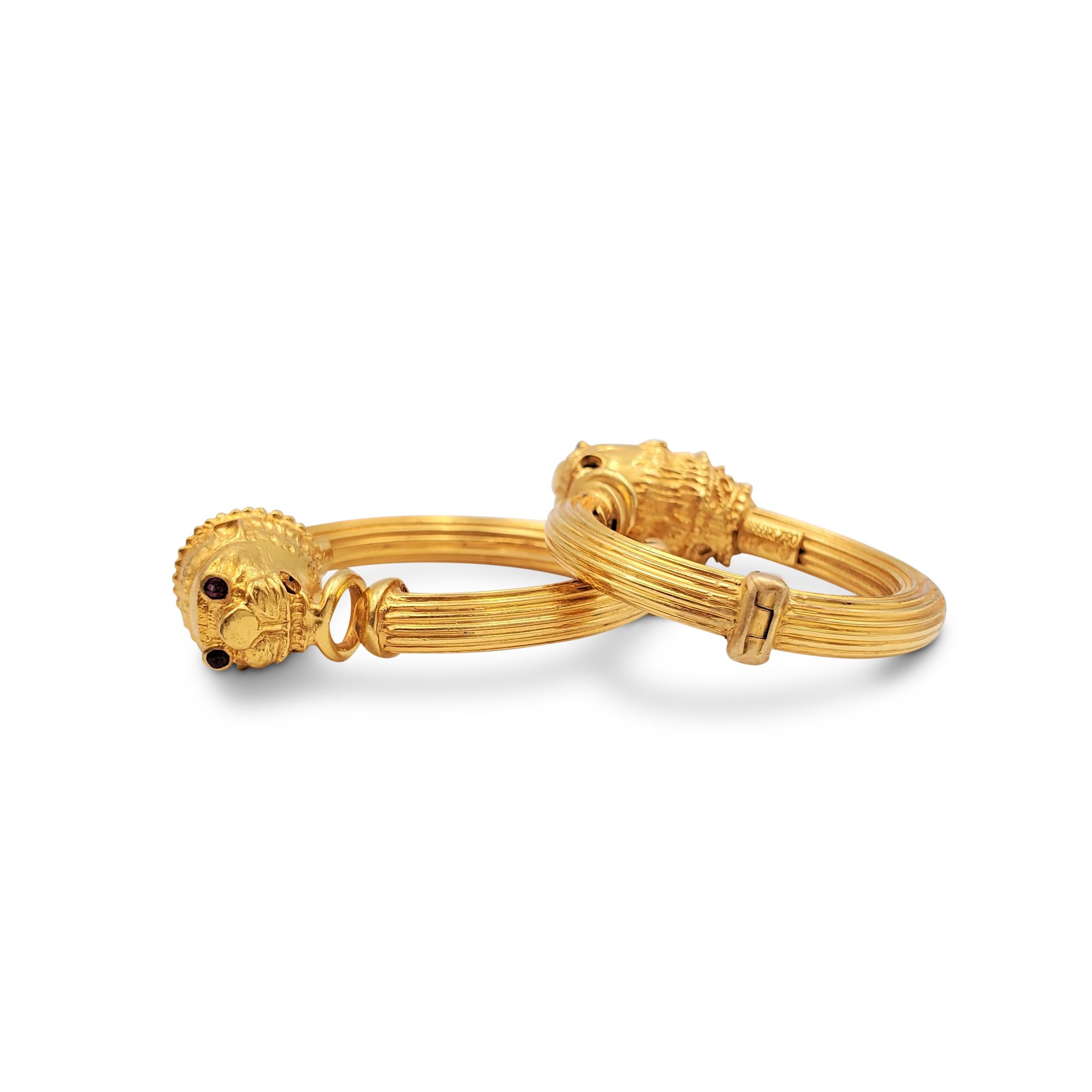 gold lion head earrings