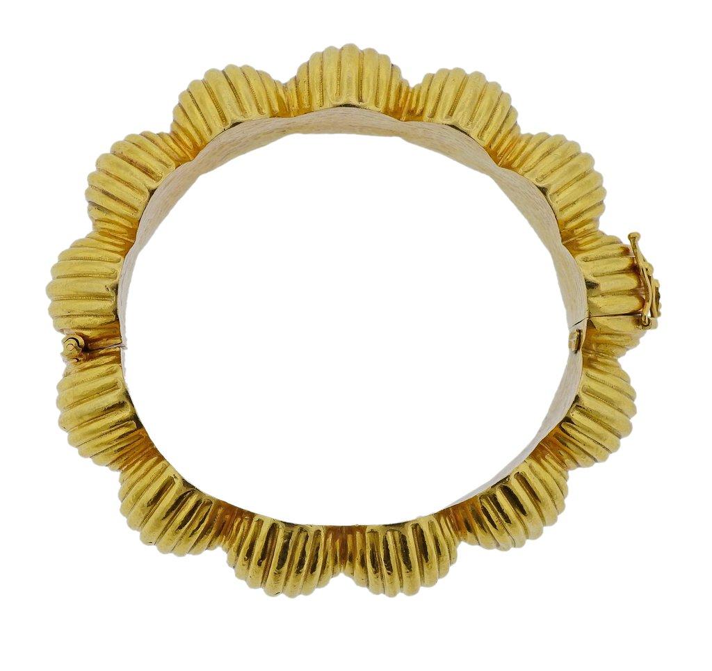 22k yellow gold bracelet, designed by Ilias Lalaounis. Bracelet will fit up to 7.5