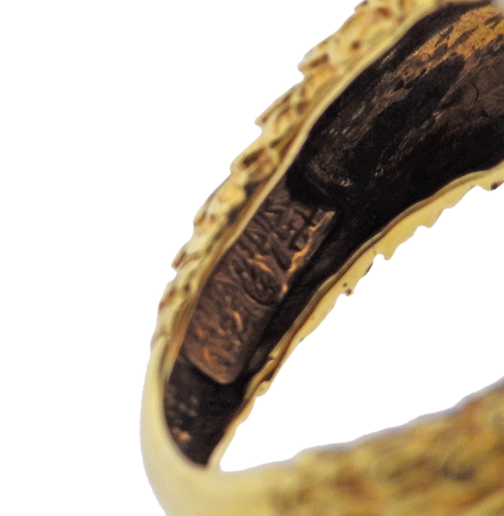 Lalaounis Griechenland Chimera Bypass-Goldring mit Diamant und Rubin 1