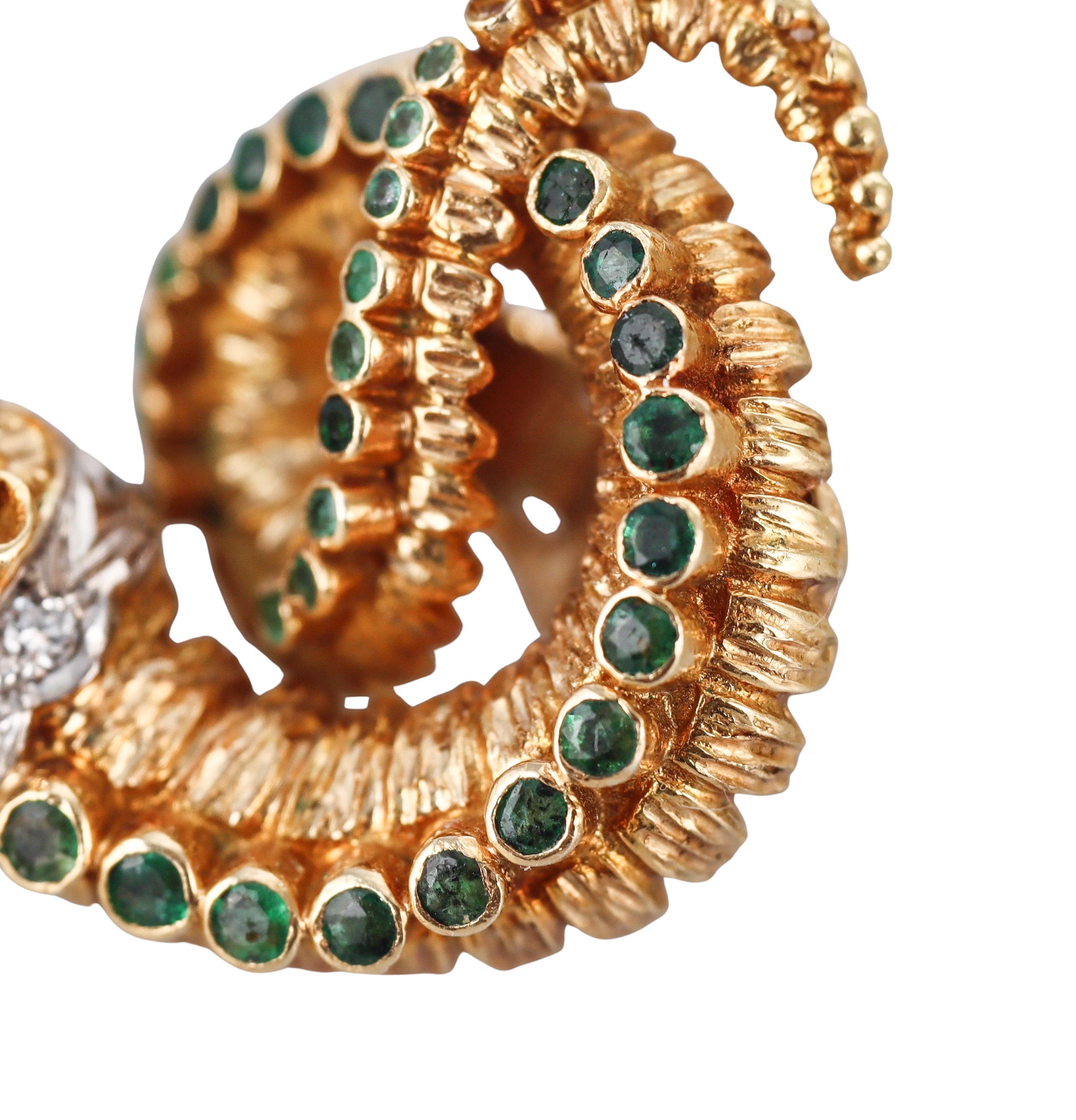 Chimera-Ohrringe von Lalaounis Griechenland, Smaragd, Diamant, Rubin, 18 Karat Gold für Damen oder Herren im Angebot