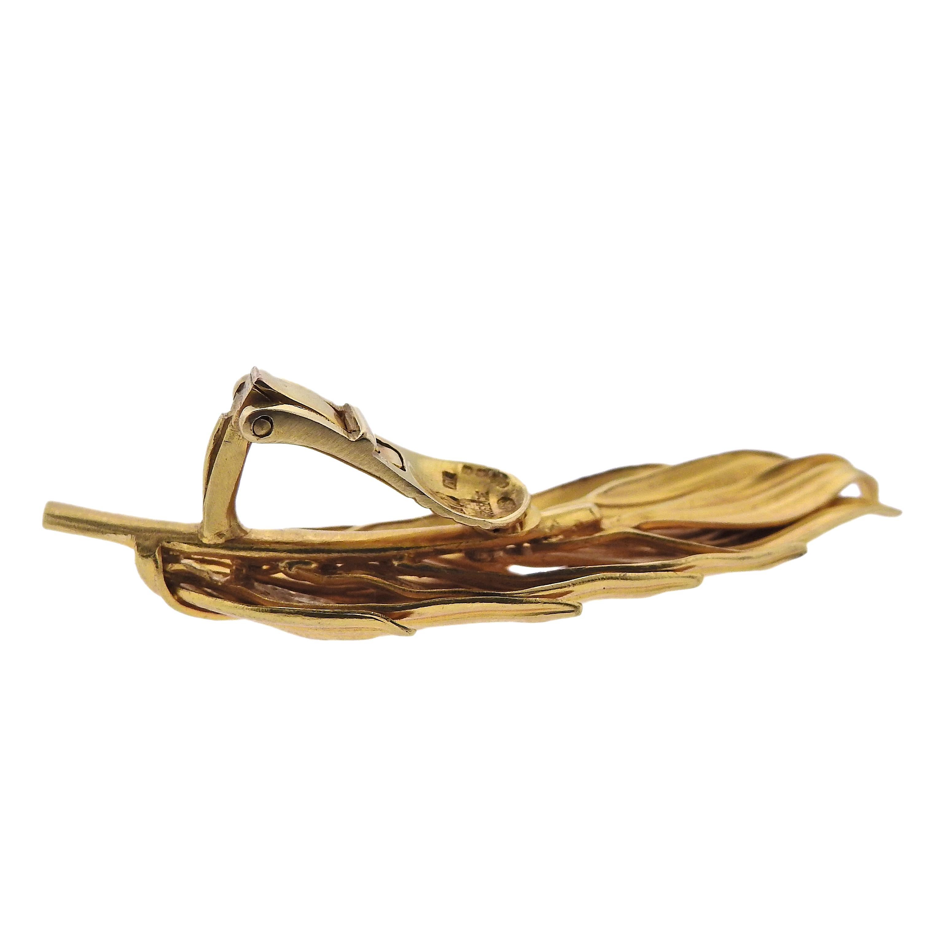Griechenland Feder-Ohrringe aus Gold von Lalaounis im Zustand „Hervorragend“ in New York, NY