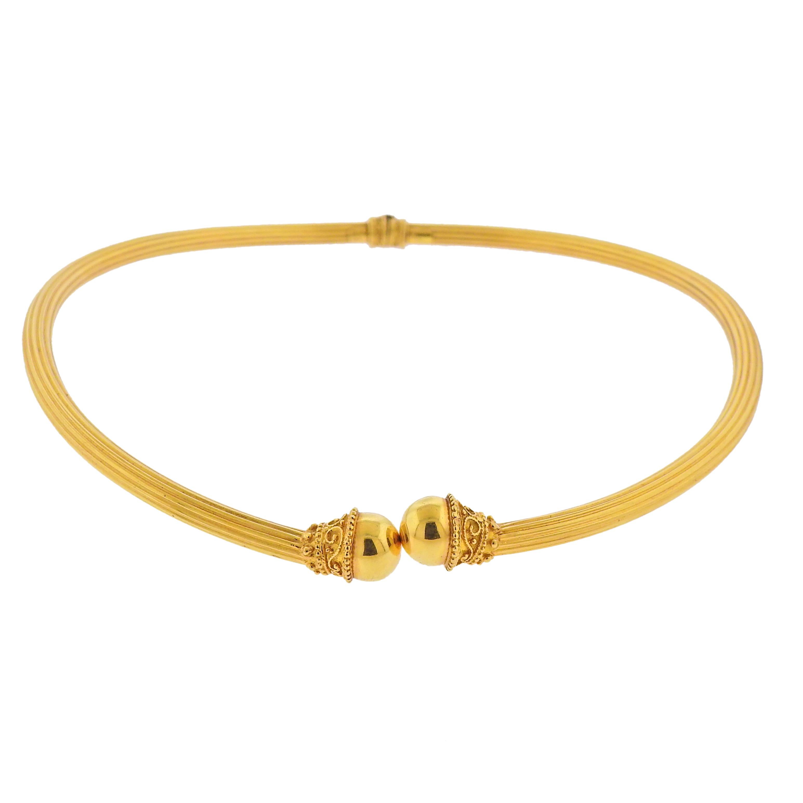 Women's Lalaounis Greece Gold Collar Necklace
