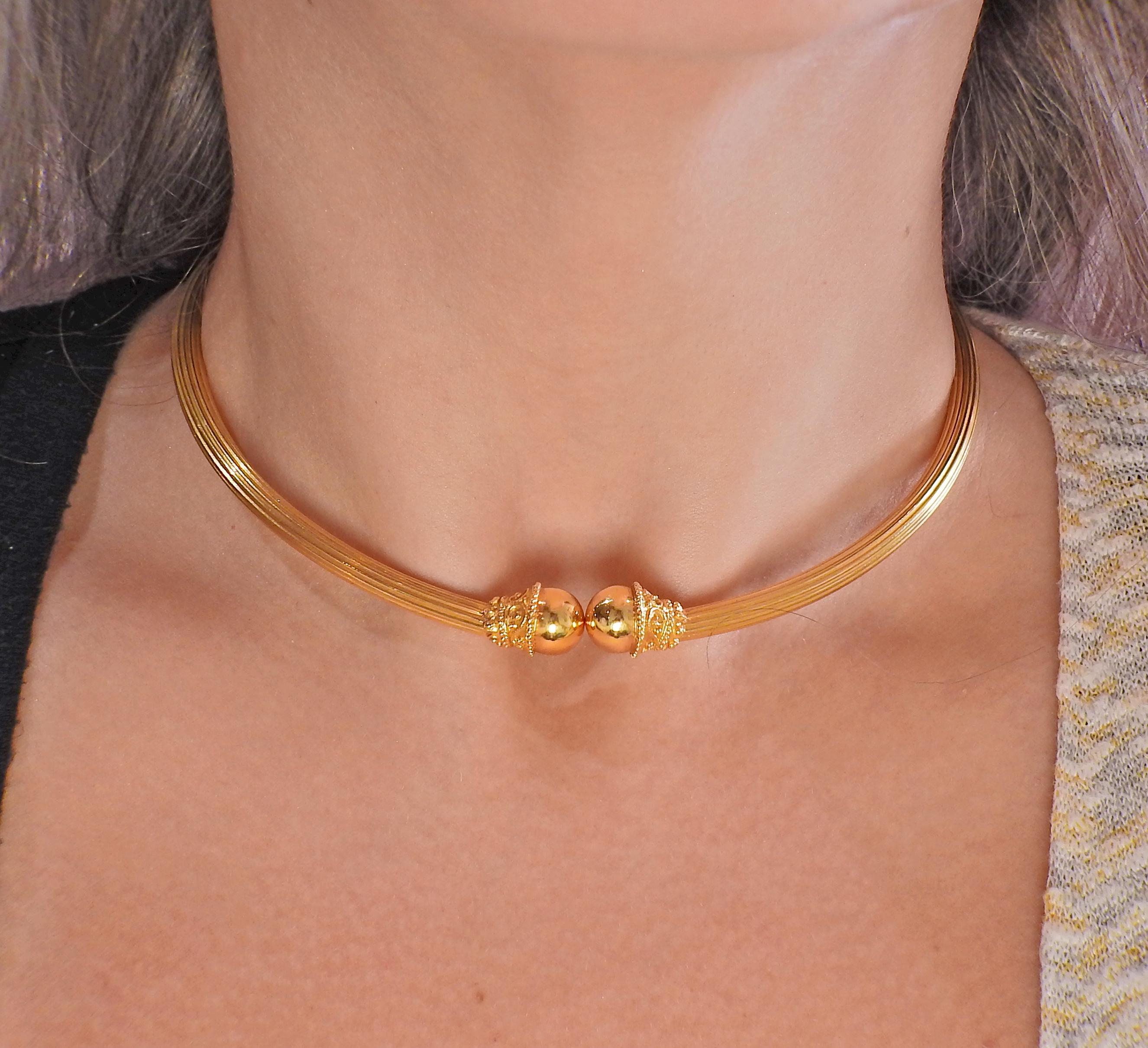 Lalaounis Greece Gold Collar Necklace 2