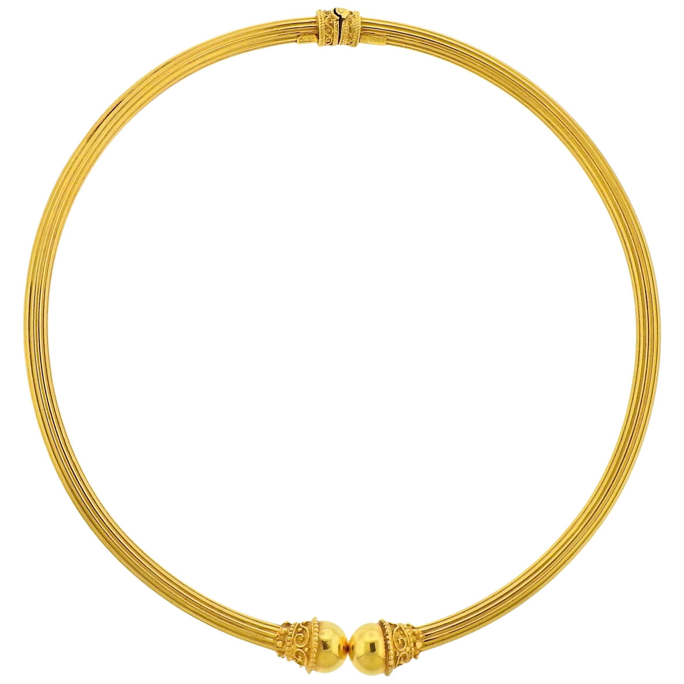 Lalaounis Greece Gold Collar Necklace