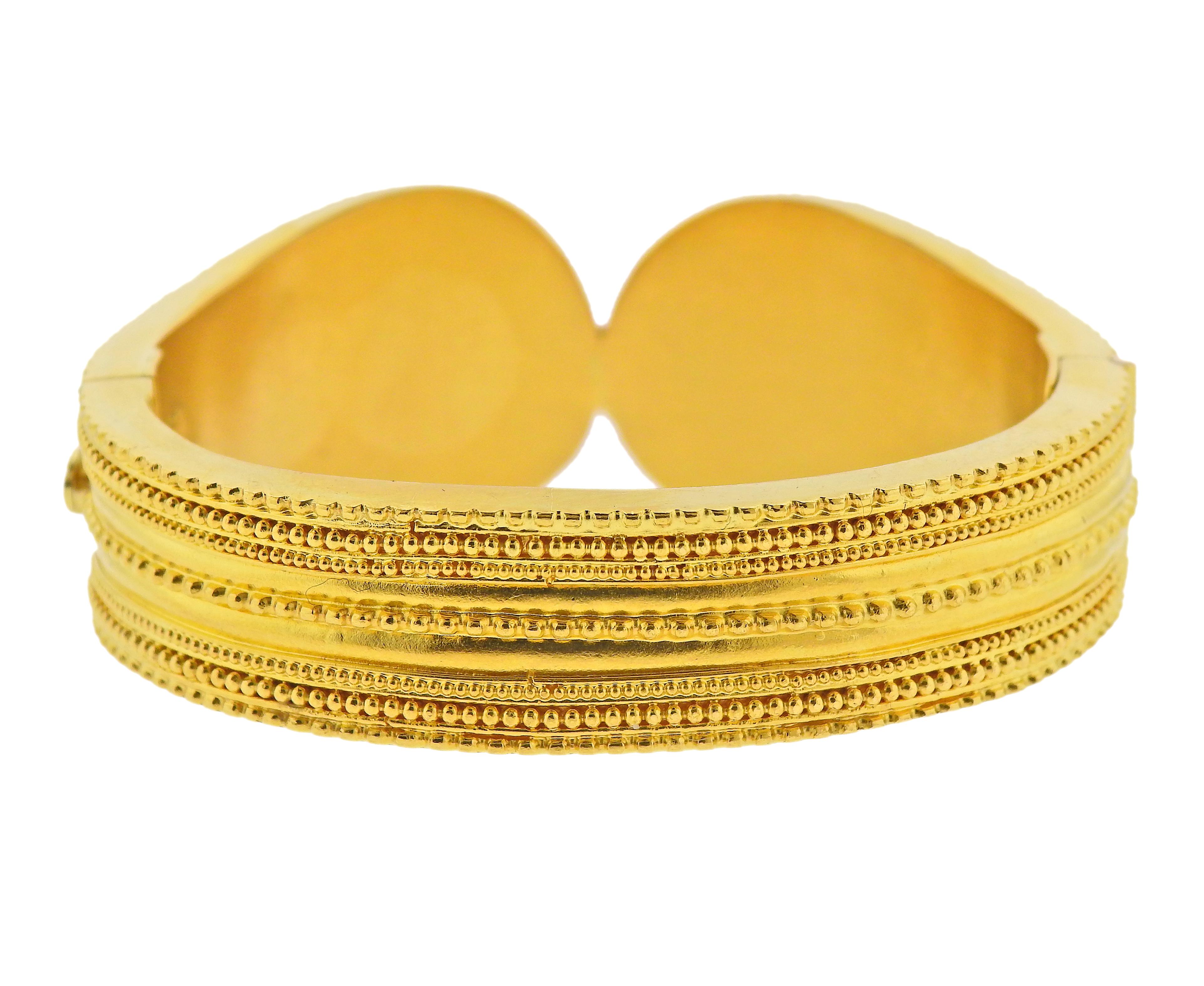 Lalaounis Greece Gold Cuff Bracelet In Excellent Condition In New York, NY