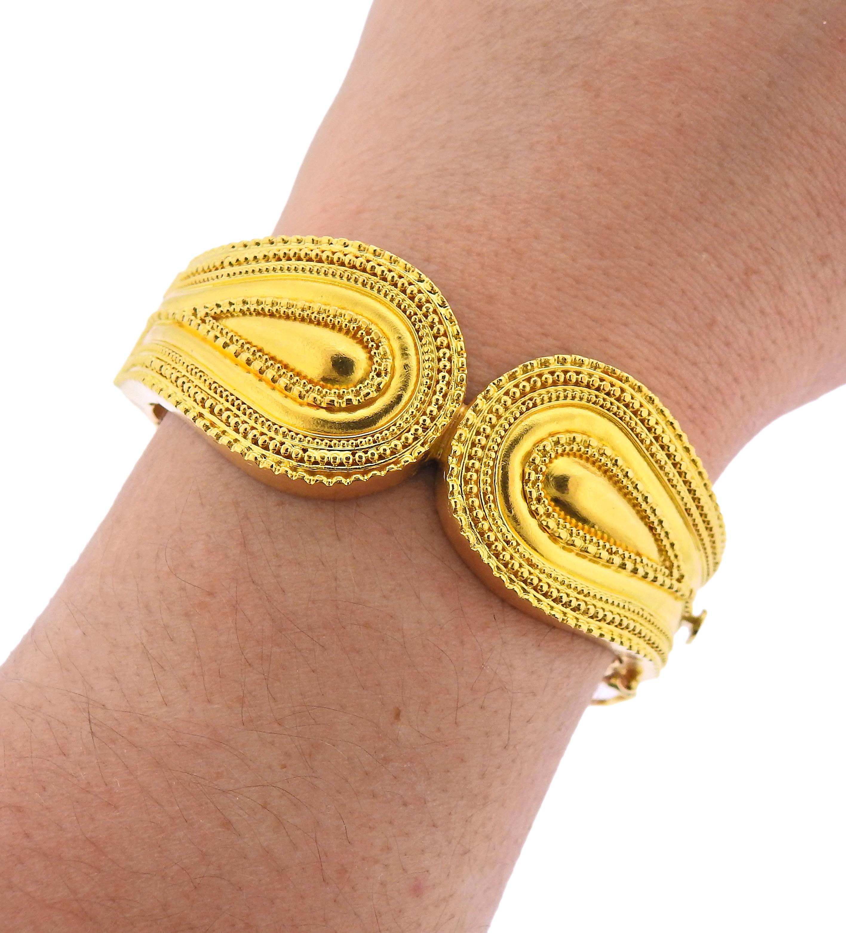 Lalaounis Greece Gold Cuff Bracelet 1
