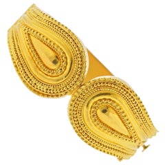 Lalaounis Greece Gold Cuff Bracelet