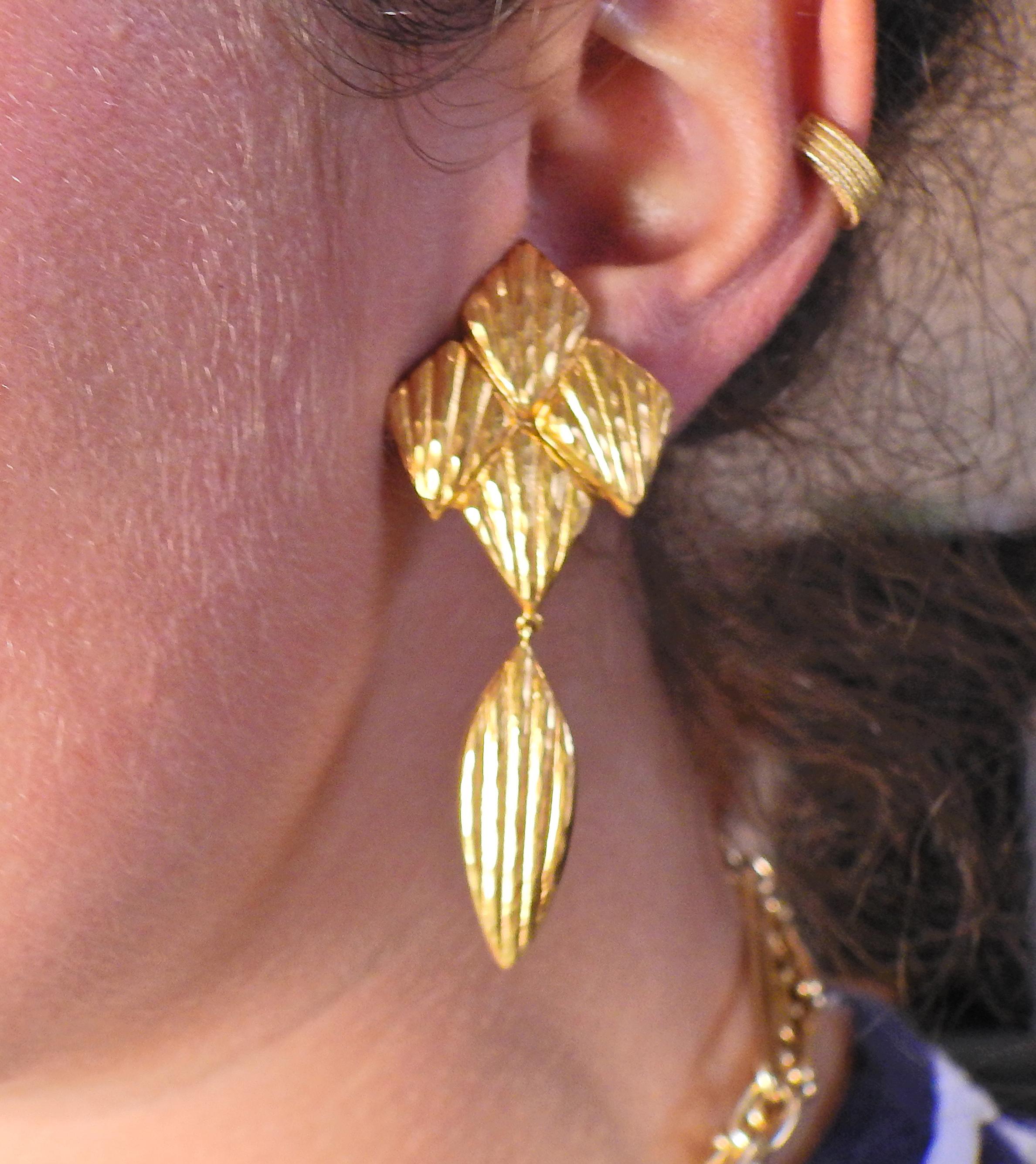 Women's Lalaounis Greece Gold Drop Earrings