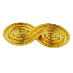 Lalaounis Greece Gold Swirl Brooch Pin