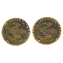 Lalaounis Greece Pegasus Gold Cufflinks