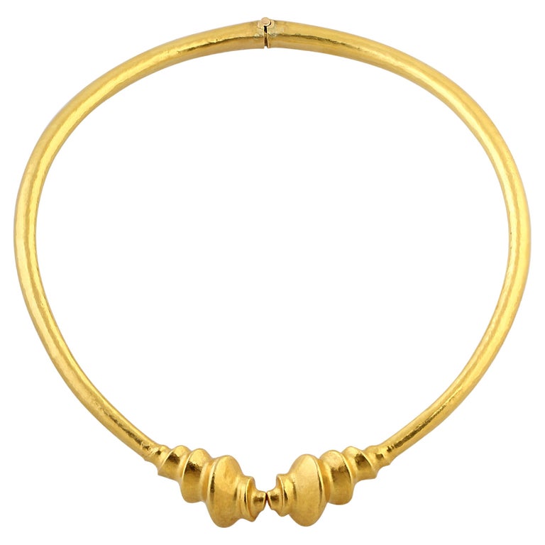 Lalaounis, Hammered Gold Torque Necklace For Sale at 1stDibs