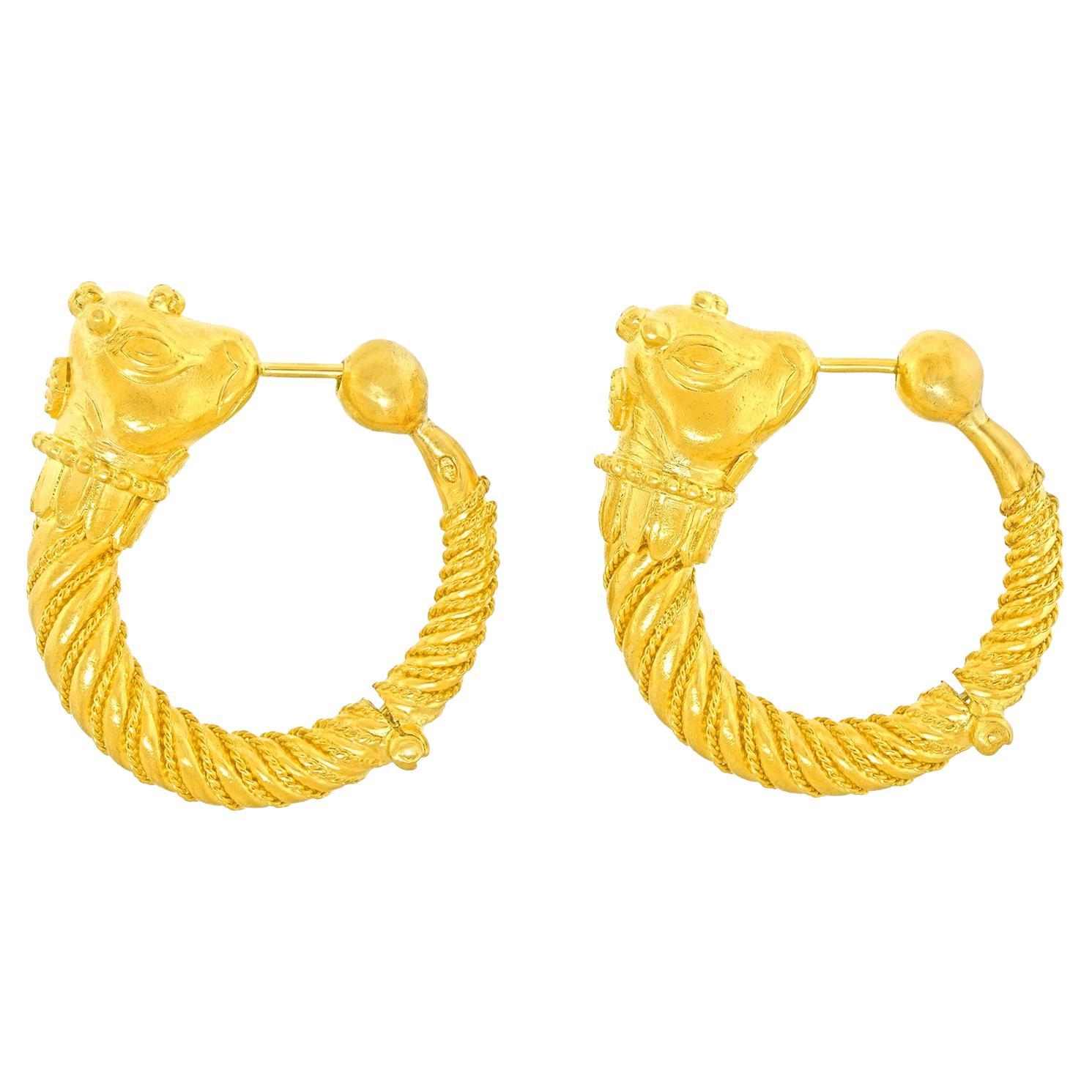 Classical Greek Hoop Earrings