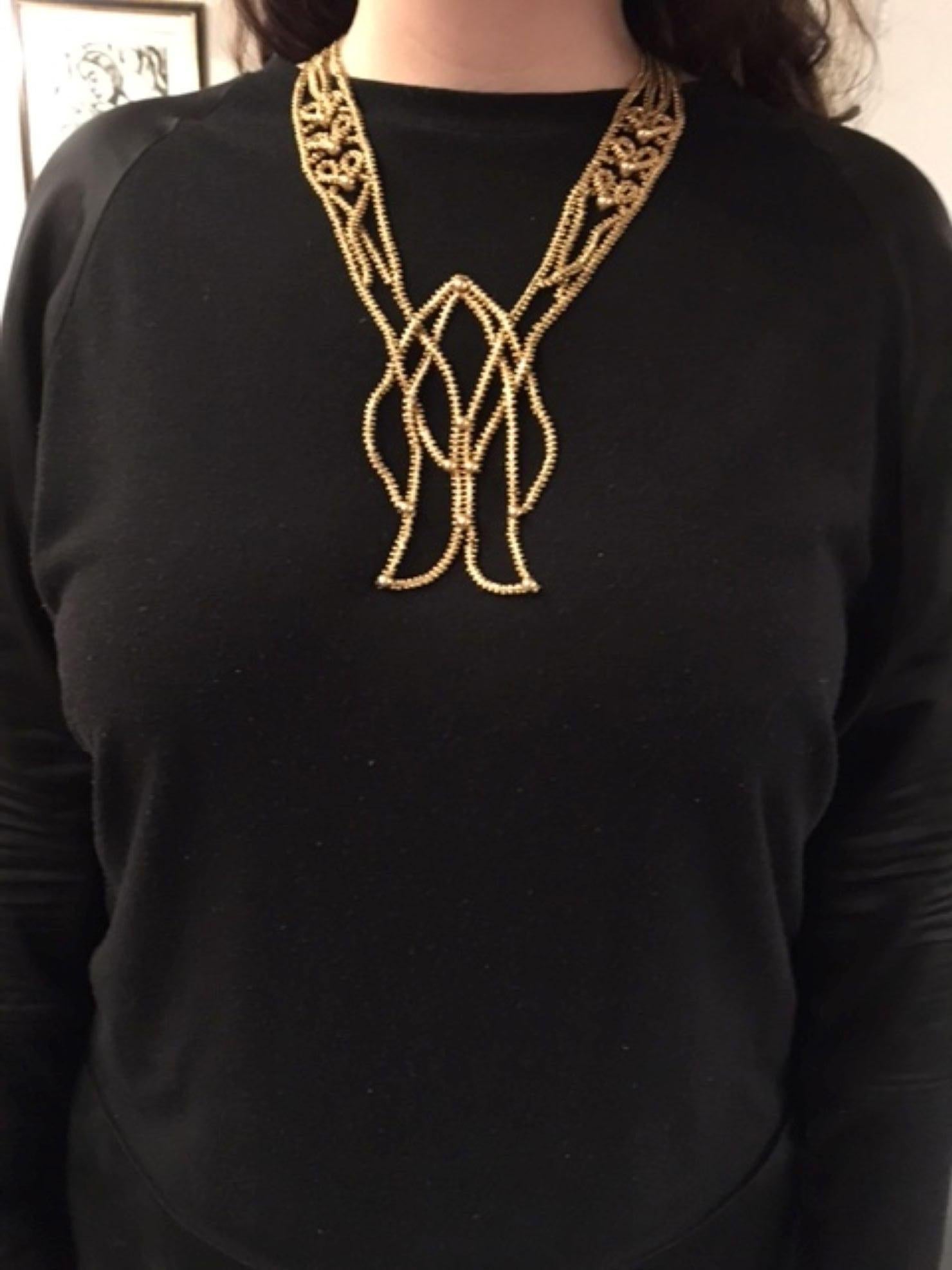 Lalaounis Iconic 18 Karat Yellow Gold Fish 1960s Necklace In Excellent Condition For Sale In New York, NY