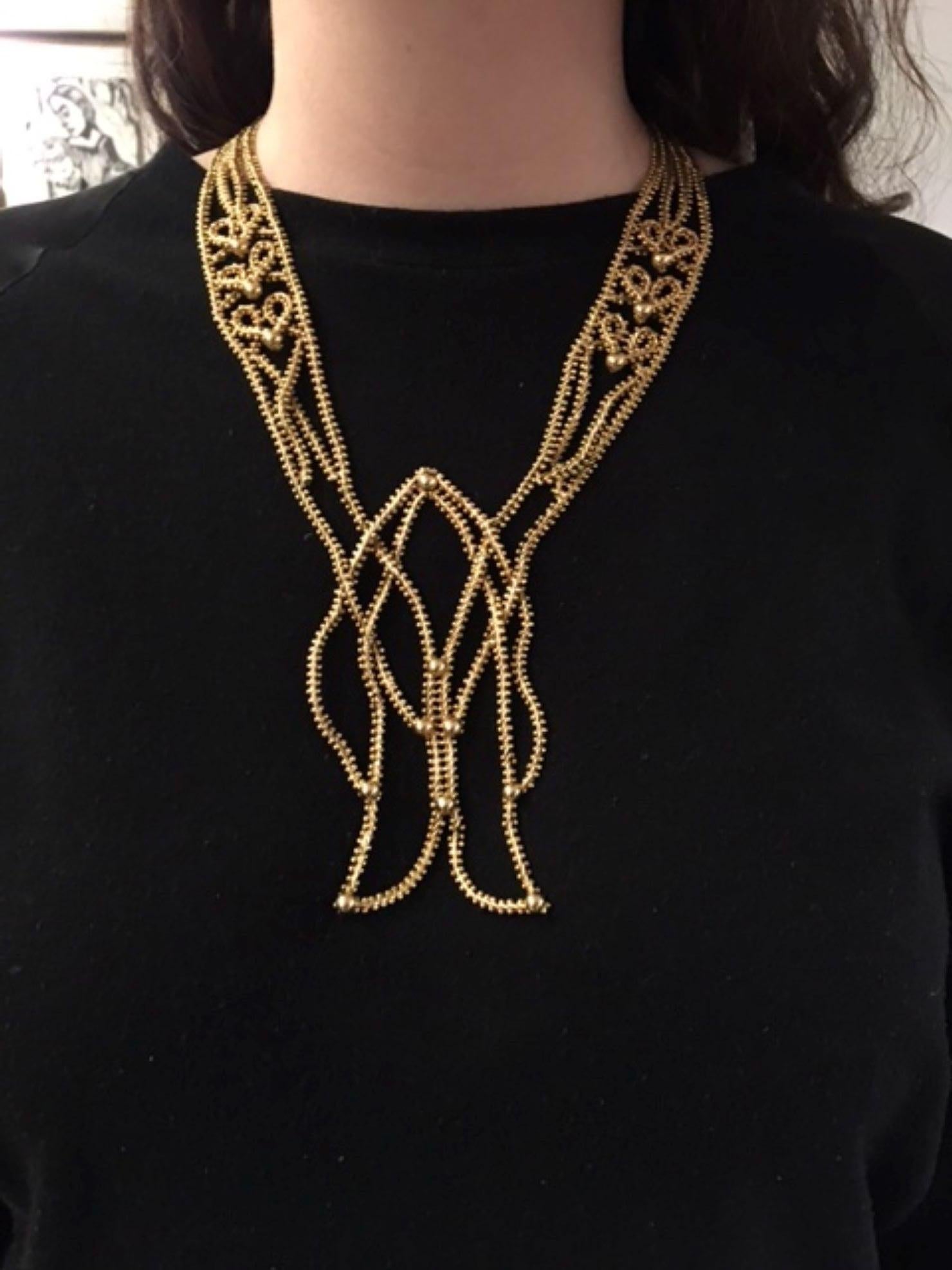 Women's or Men's Lalaounis Iconic 18 Karat Yellow Gold Fish 1960s Necklace For Sale