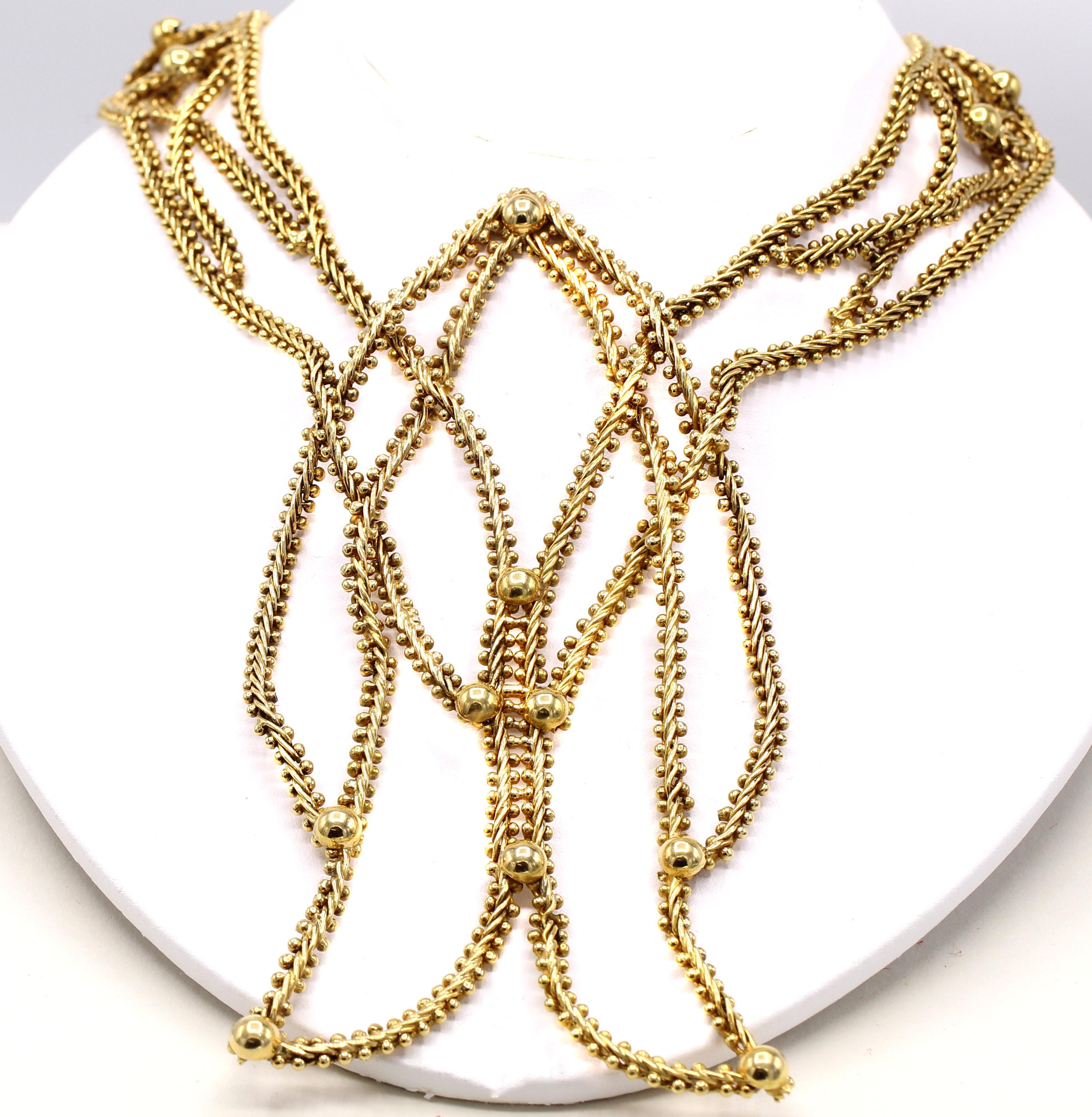 Lalaounis Iconic 18 Karat Yellow Gold Fish 1960s Necklace For Sale 1