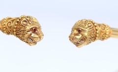 Lalaounis Iconic Ornate Lion Gold Rubies Estate Choker, 1970