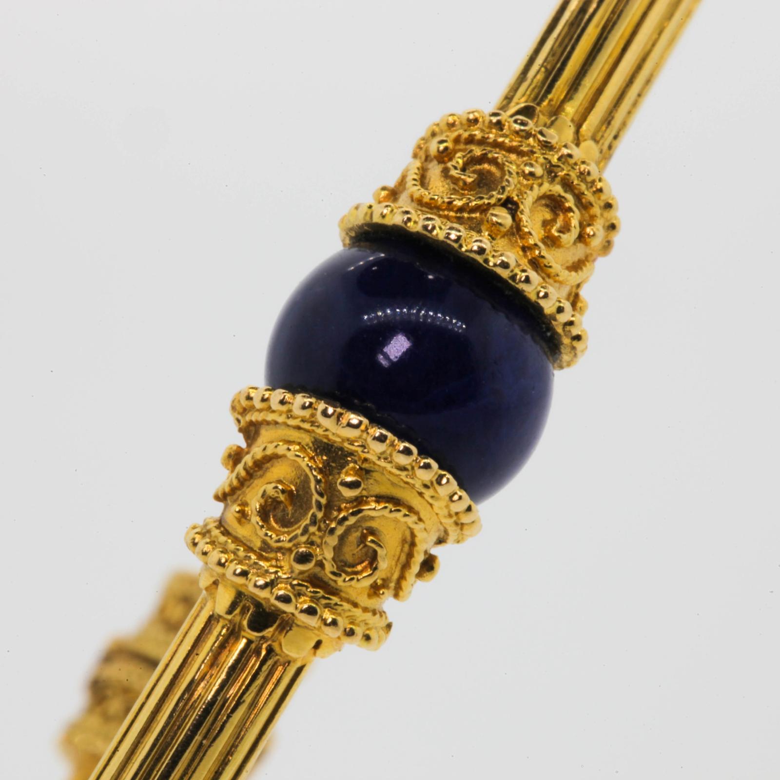 Lalaounis Lapis Gold Bangle In Excellent Condition In Beverly Hills, CA